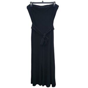 White House Black Market Slinky Liquid Knit‎ Strapless Belted Jumpsuit Capris M